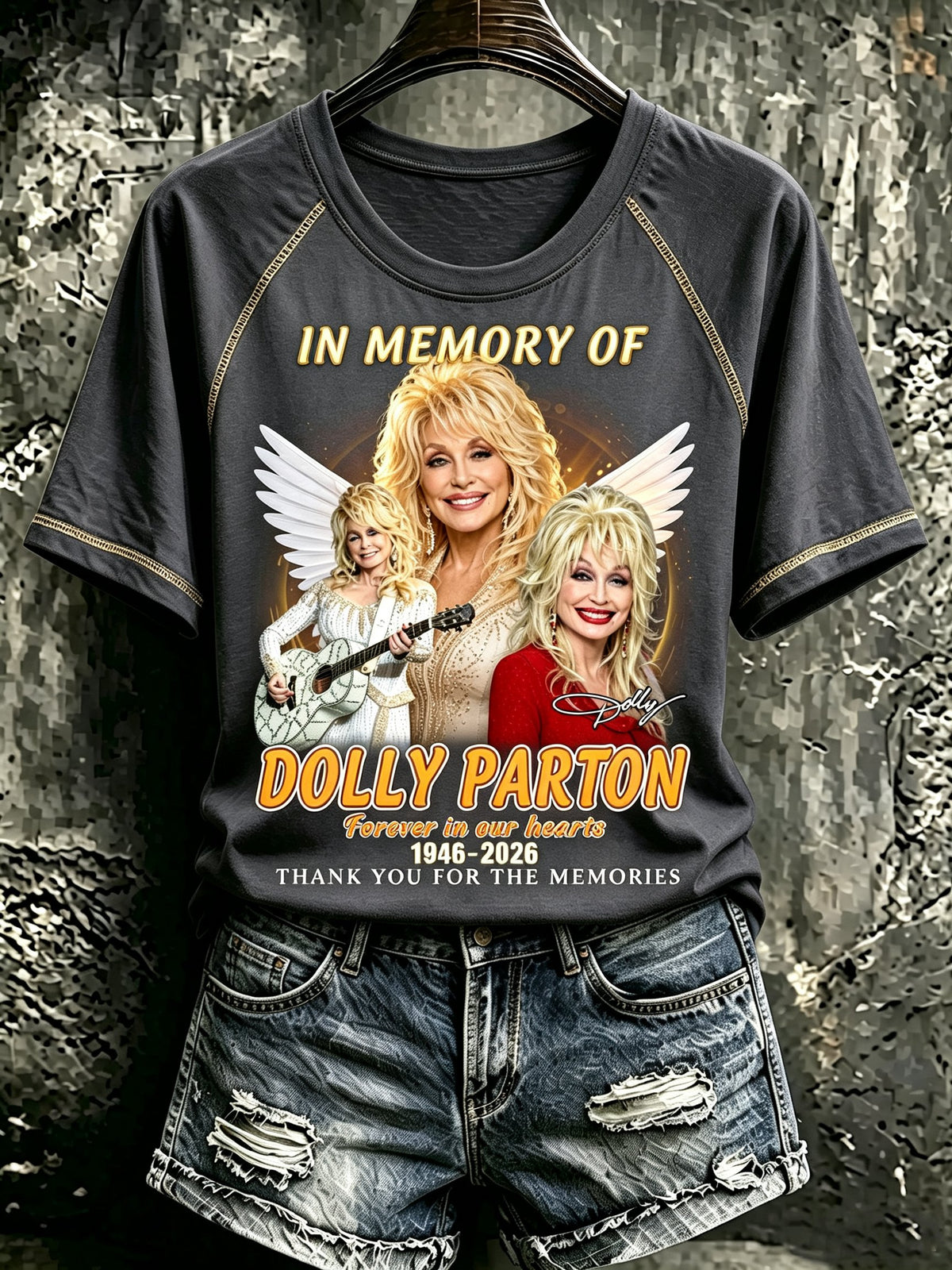 Women's Dollywood Dolly Parton Retro Tour Print T-Shirt
