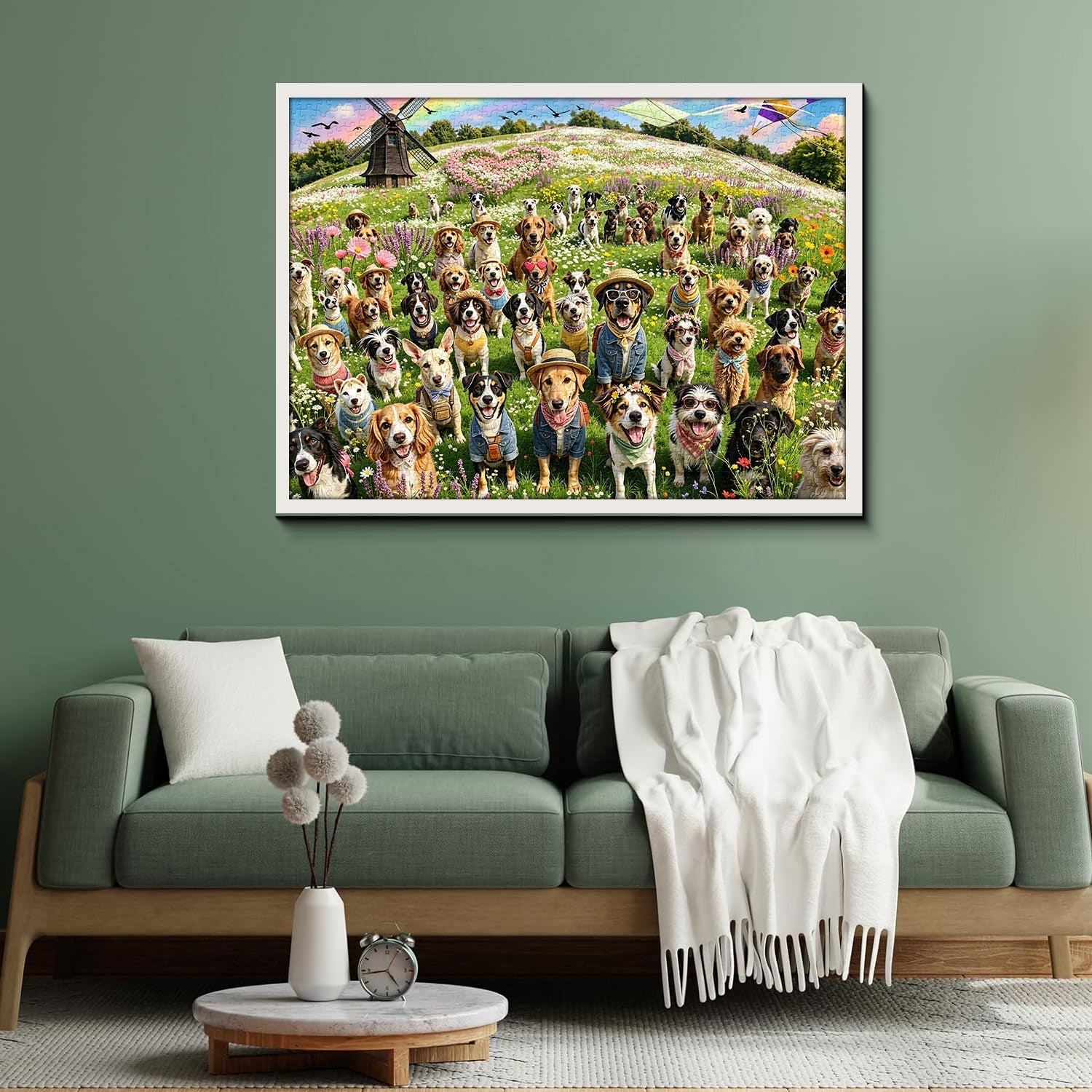 Dogs & Wild Blooms Jigsaw Puzzle 1000 Piece