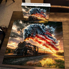 Western Sunset Train Jigsaw Puzzle 1000 Pieces