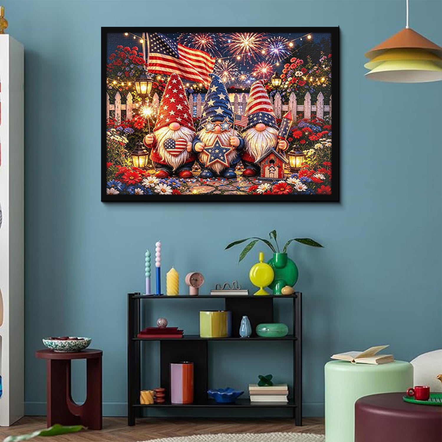 Firework & Flag Gnomes Jigsaw Puzzle 1000 Piece