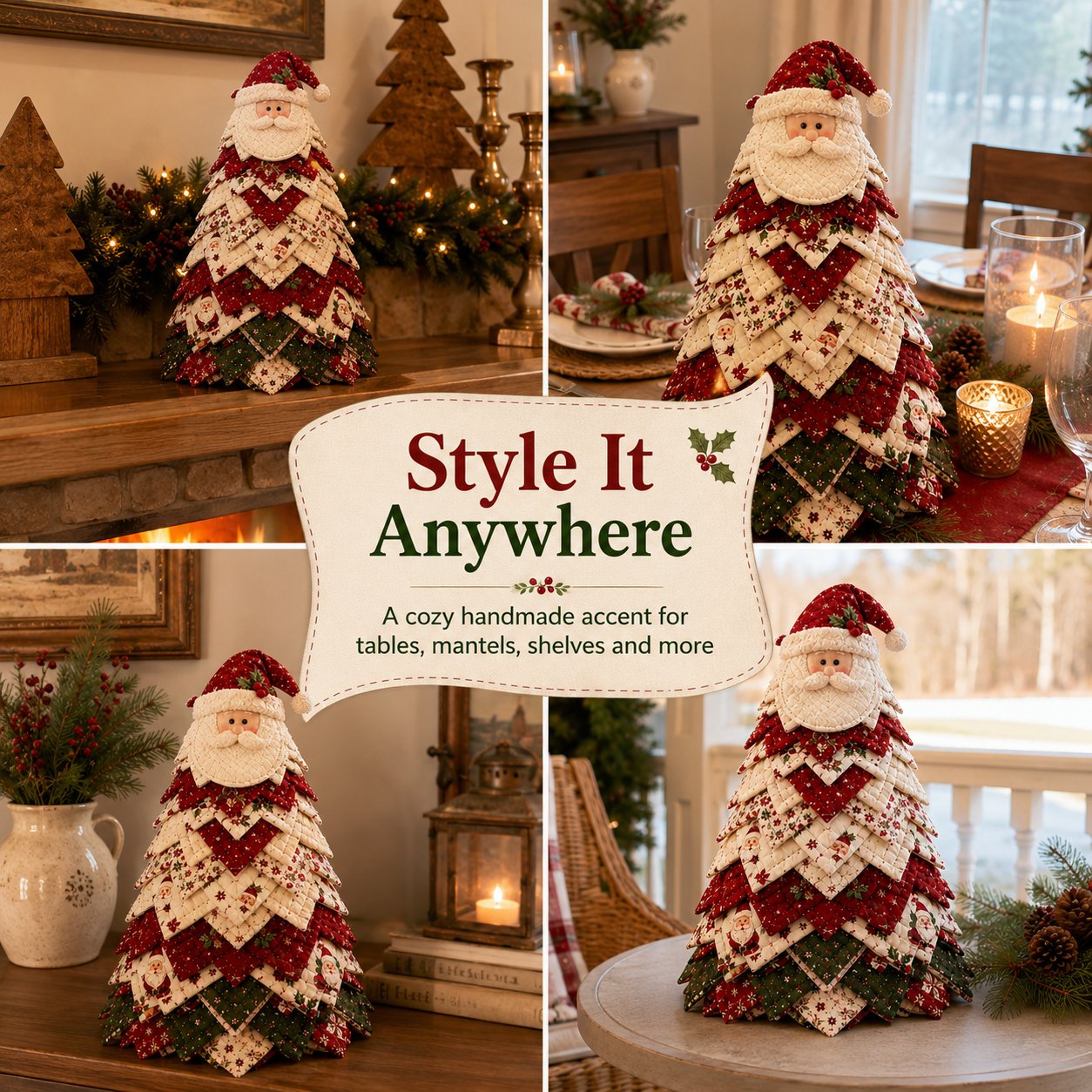 ✅ 🔥 LAST DAY 50% OFF 🎄 DIY Quilted Santa Christmas Tree Kit – Create a Cozy Handmade Holiday Decoration