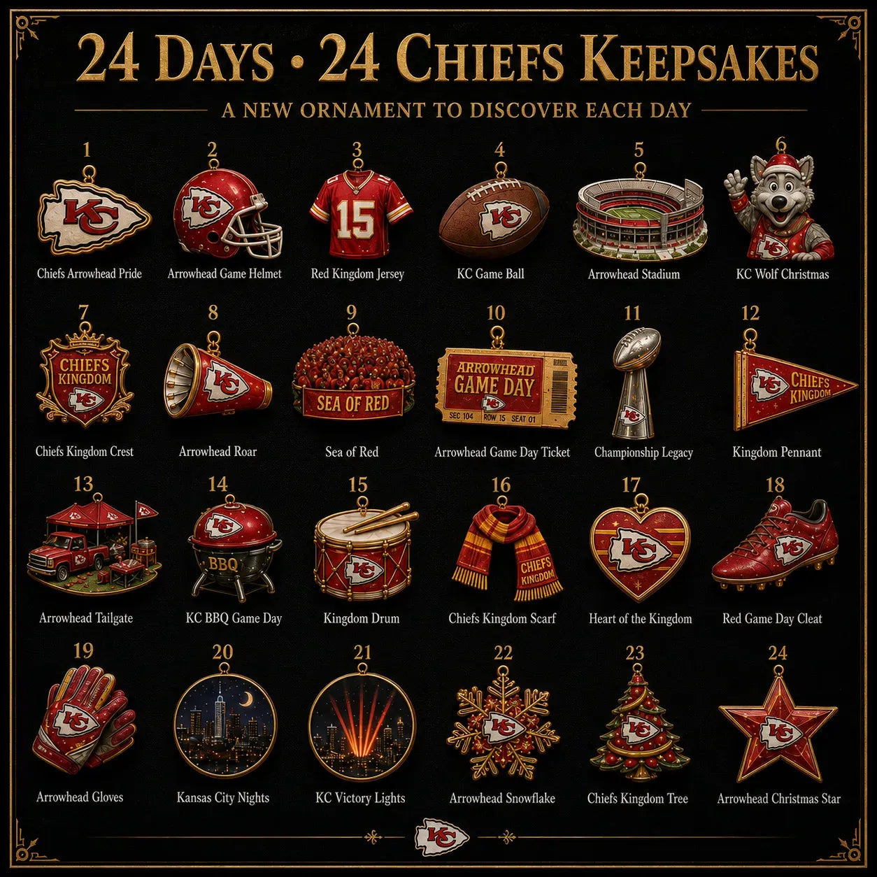 🎄 Chiefs Kingdom Football Christmas Advent Calendar
