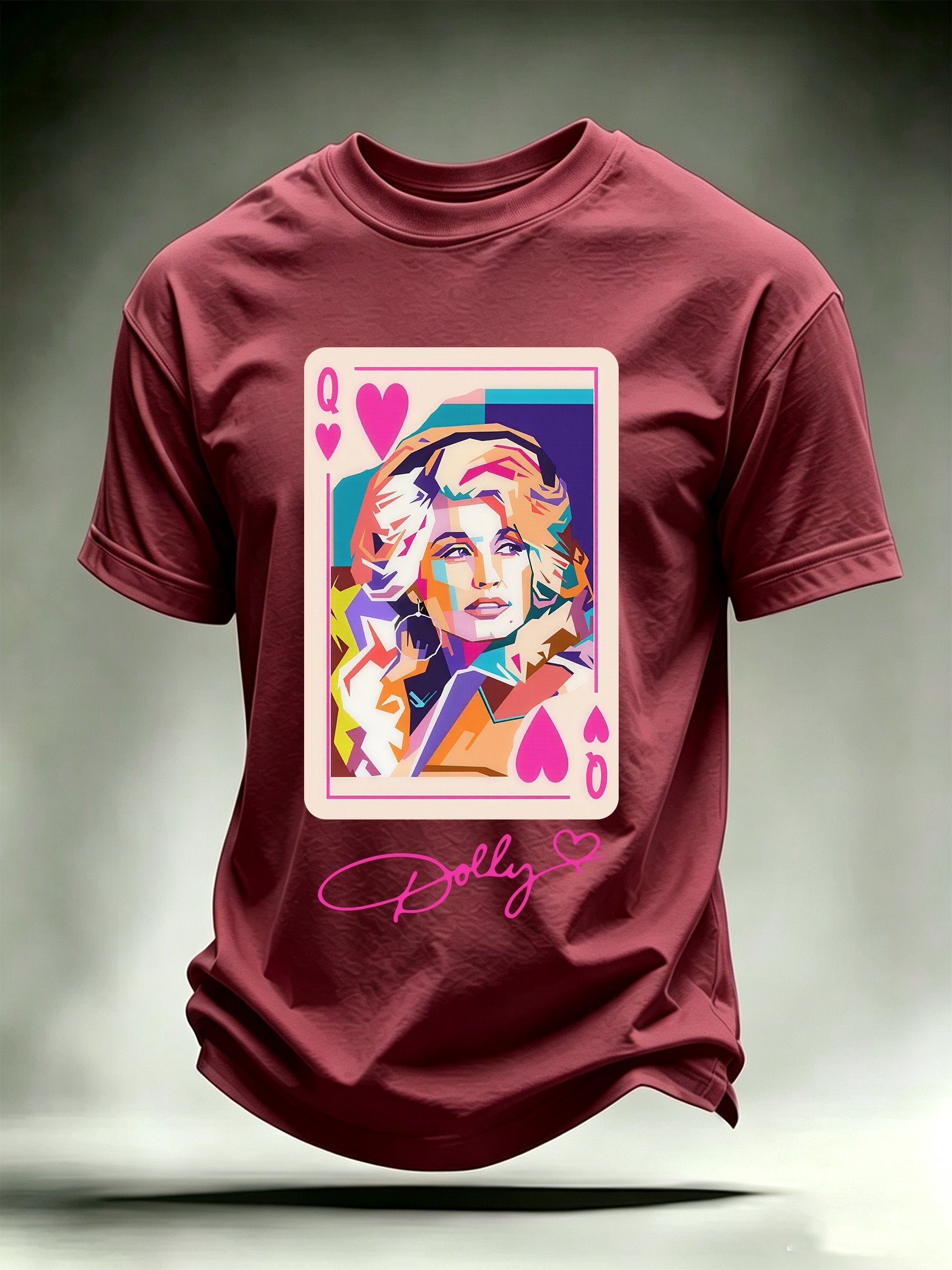 Men's Queen of Hearts Shirt Country Music Graphic Print T-Shirt