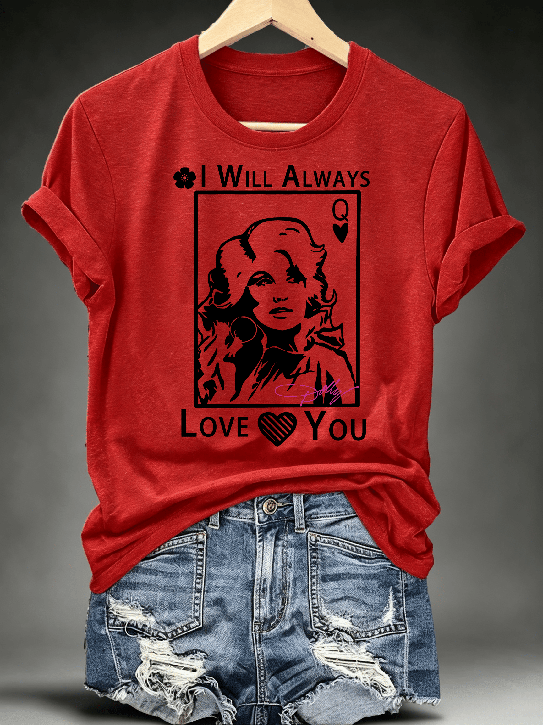 Women's Queen of Hearts Shirt Country Music Graphic Tee