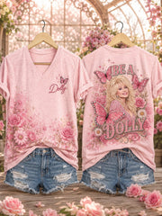 Women's Printed T‐shirt, Tribute to Country Music Legend Dolly Parton
