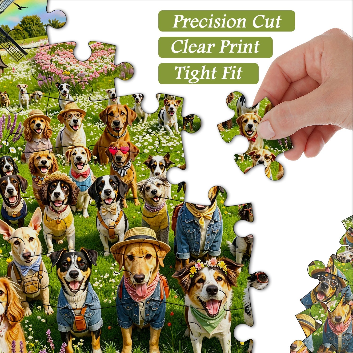 Dogs & Wild Blooms Jigsaw Puzzle 1000 Piece
