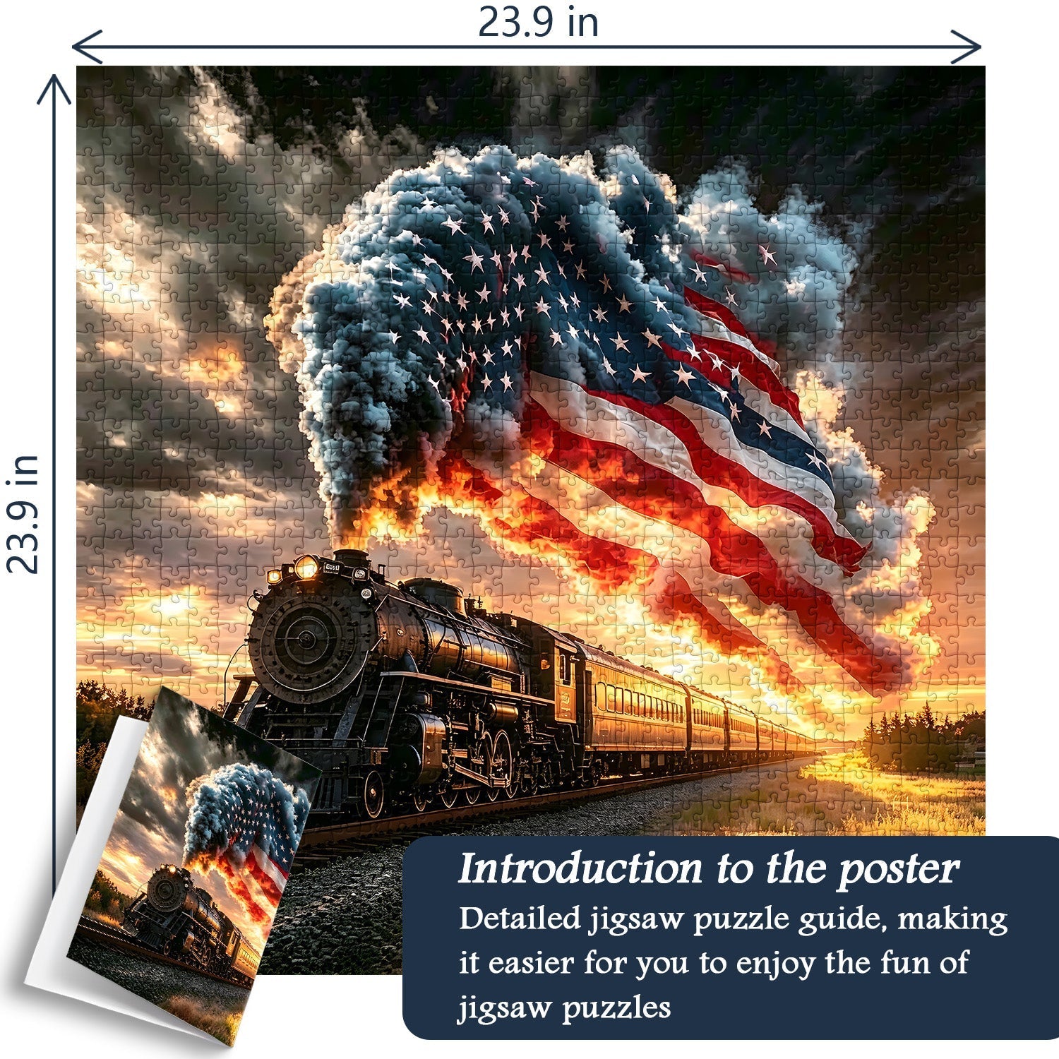 Western Sunset Train Jigsaw Puzzle 1000 Pieces