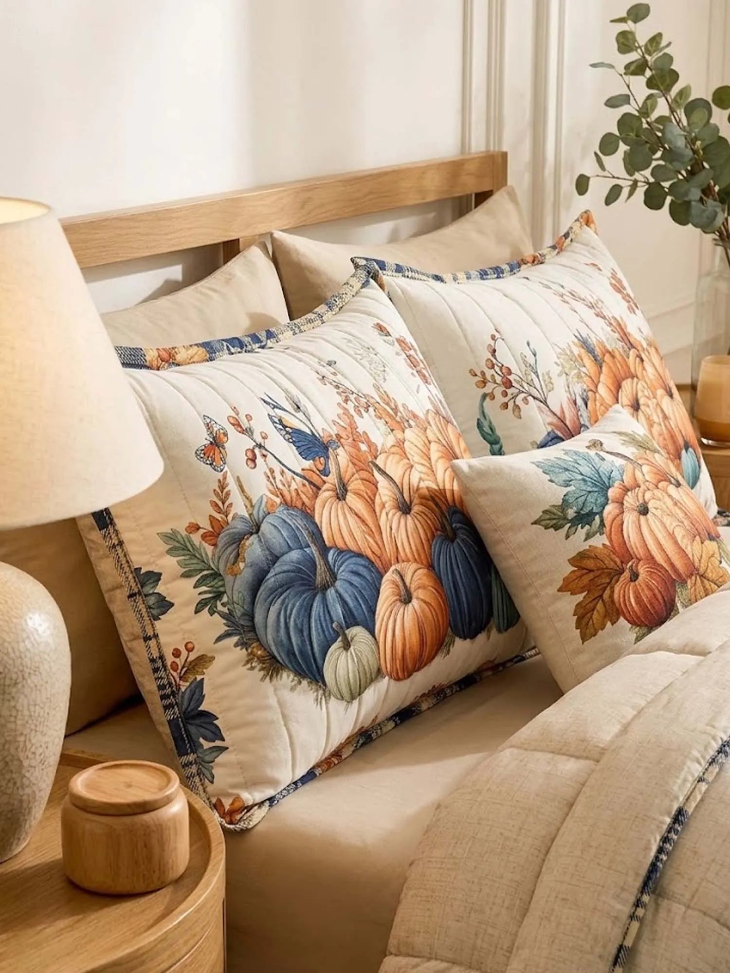 Pumpkin Quilted Bedding Set