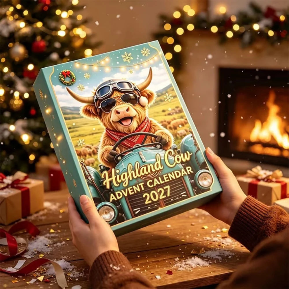 2027 Highland Cow Advent Calendar - 24-Day Countdown with Collectible Figurines