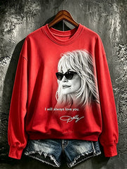 Women's Casual Printed Long-Sleeve Sweatshirt