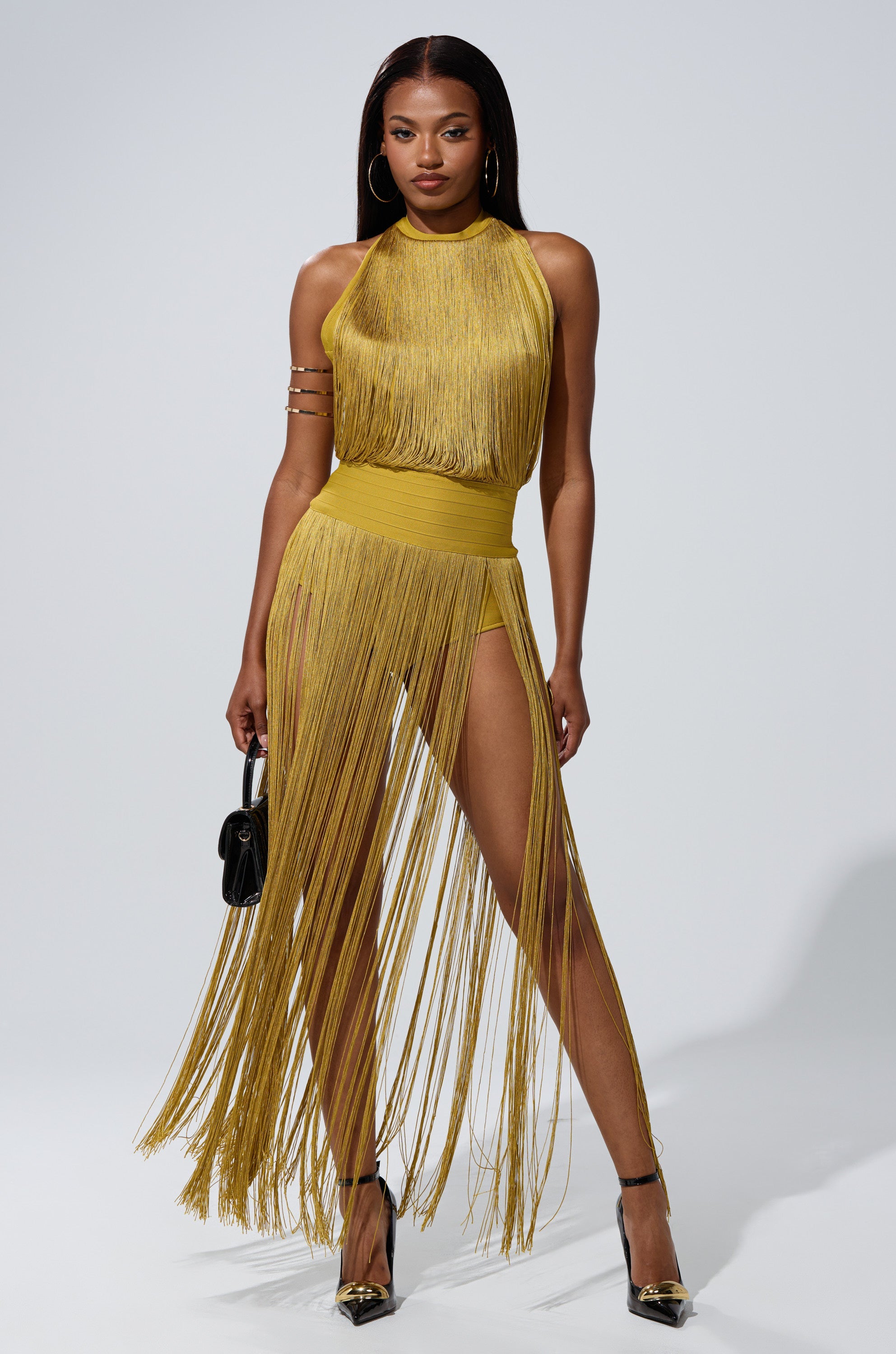 RENEE FRINGE ROMPER IN GREEN