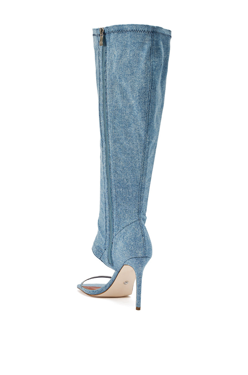 AZALEA WANG ALISHAS DENIM GLADIATOR STILETTO SANDAL