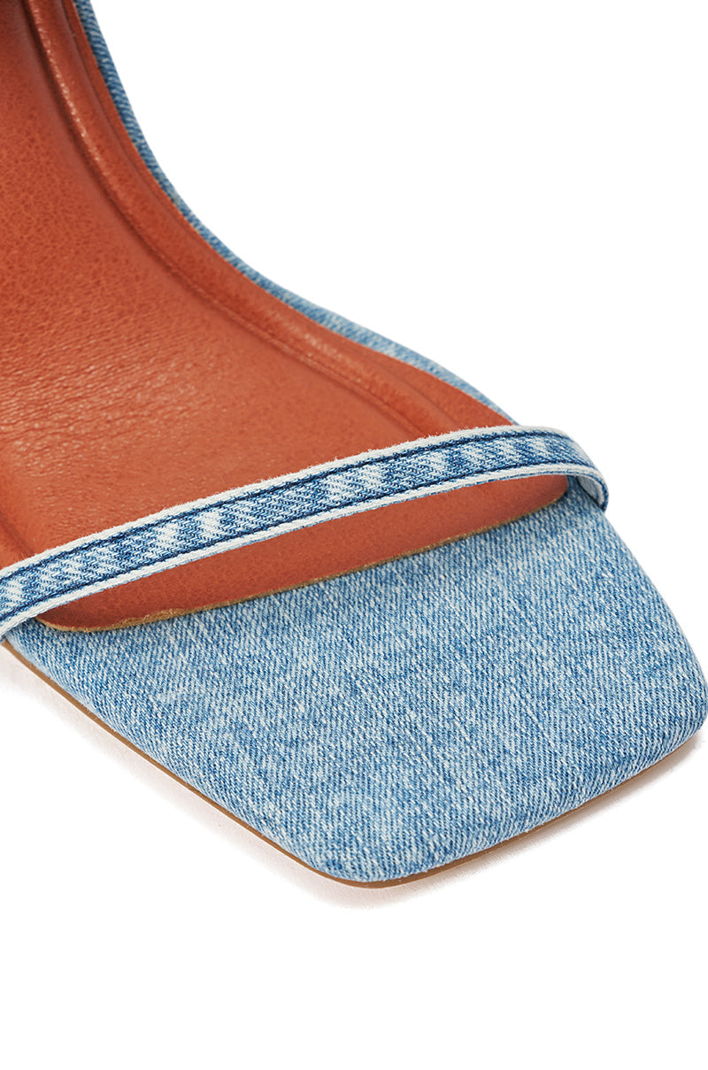 AZALEA WANG ALISHAS DENIM GLADIATOR STILETTO SANDAL