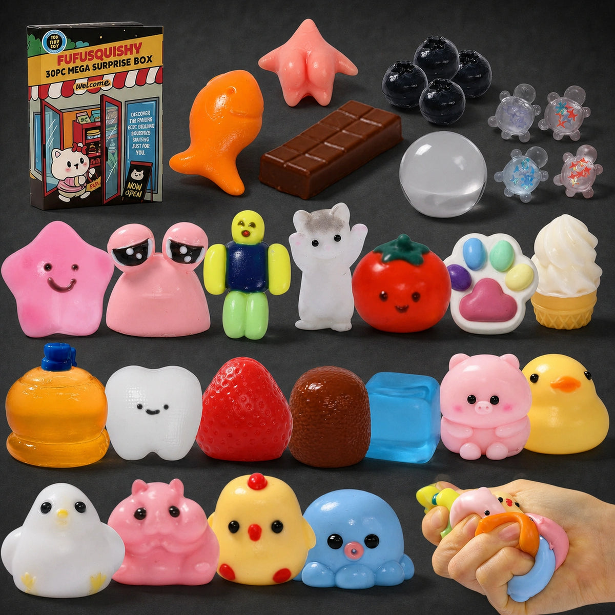 FUFU 30-Piece Taba Squishy Surprise Box