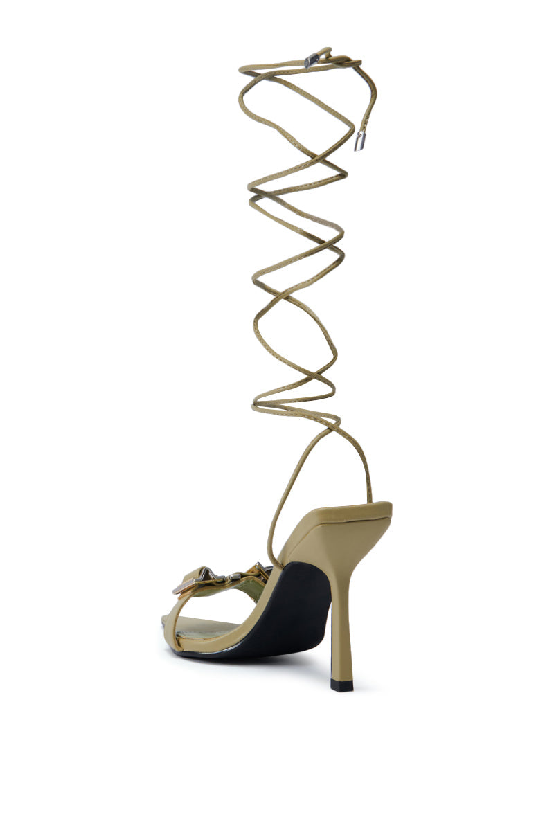 GROUND WORK SAGE POINTED TOE SILVER HARDWARE SANDAL