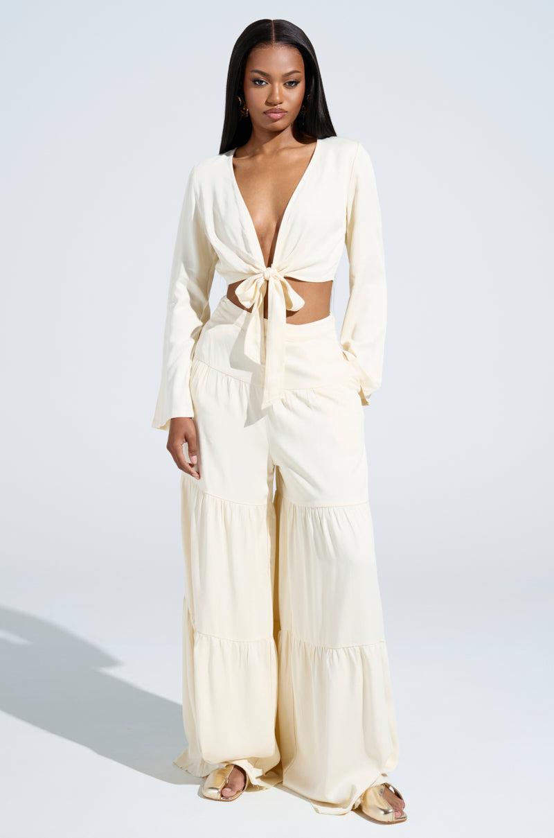 RELAX WITH ME TIE FRONT BLOUSE