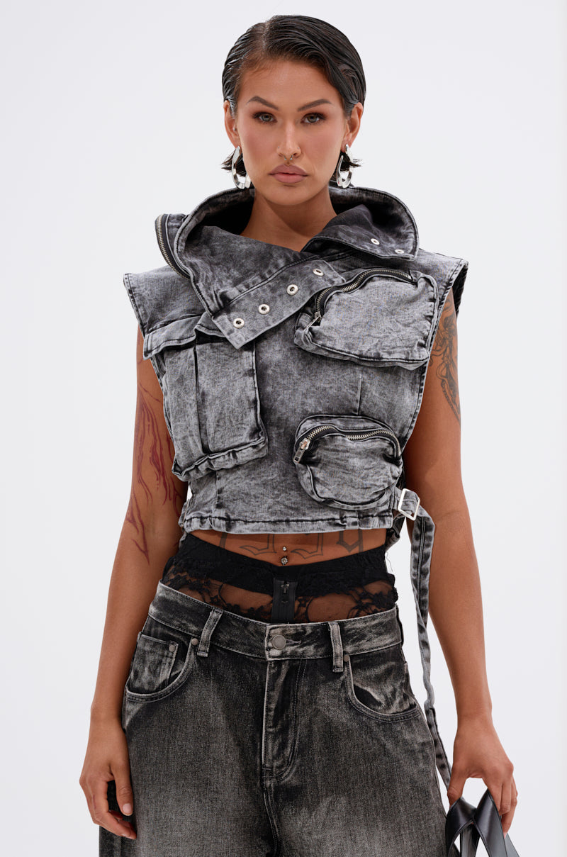 MODEL BEHAVIOR DENIM TOP