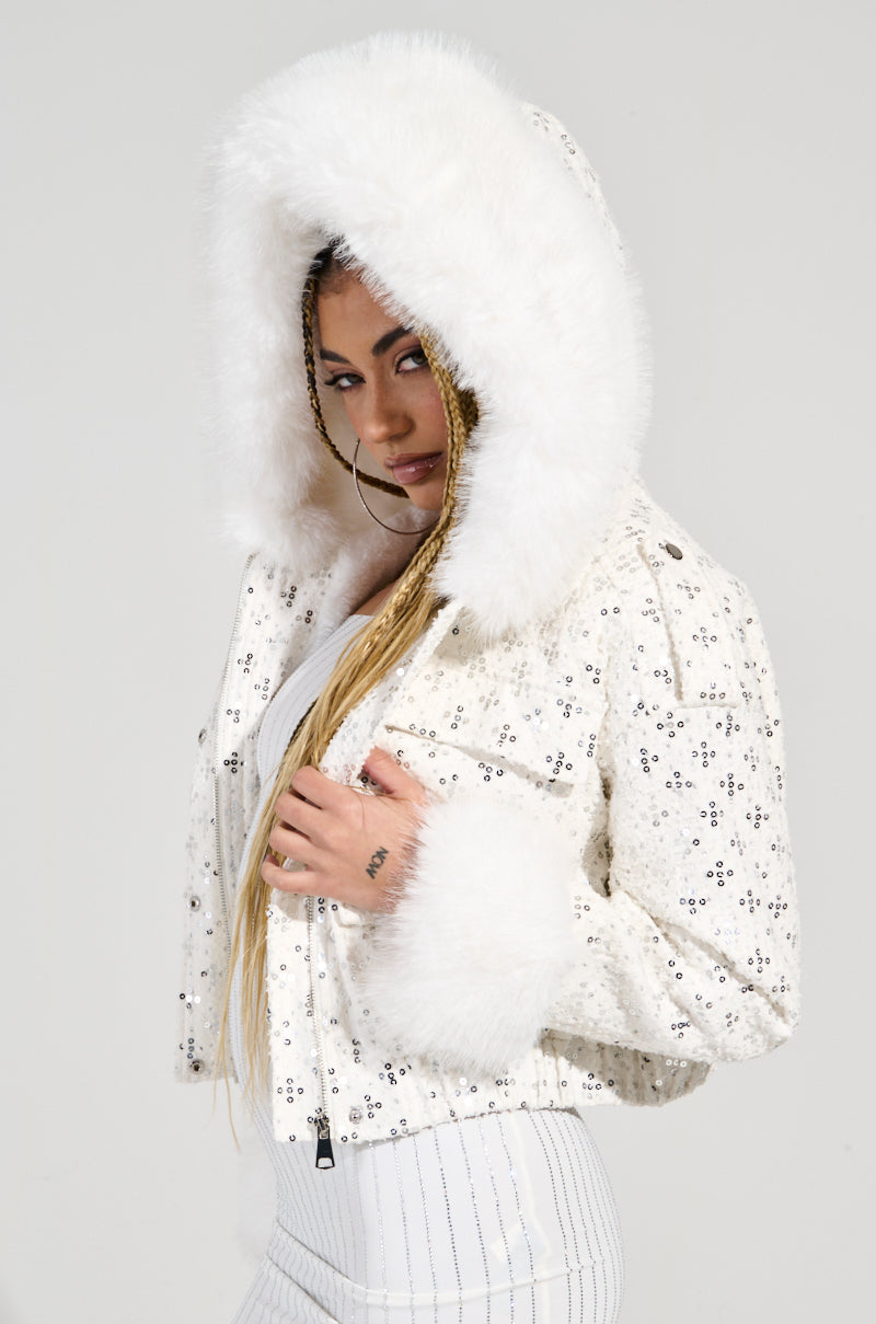 SNOWBIRD FUR TRIM PUFFER