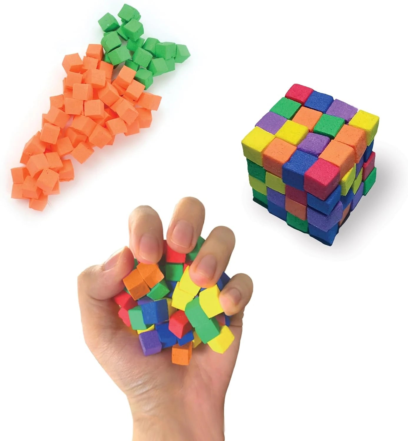Color Stick-Together Sensory Foam Cubes - Deluxe Set