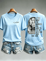 Women's  Vintage Signature Graphic Memorial Print T-Shirt