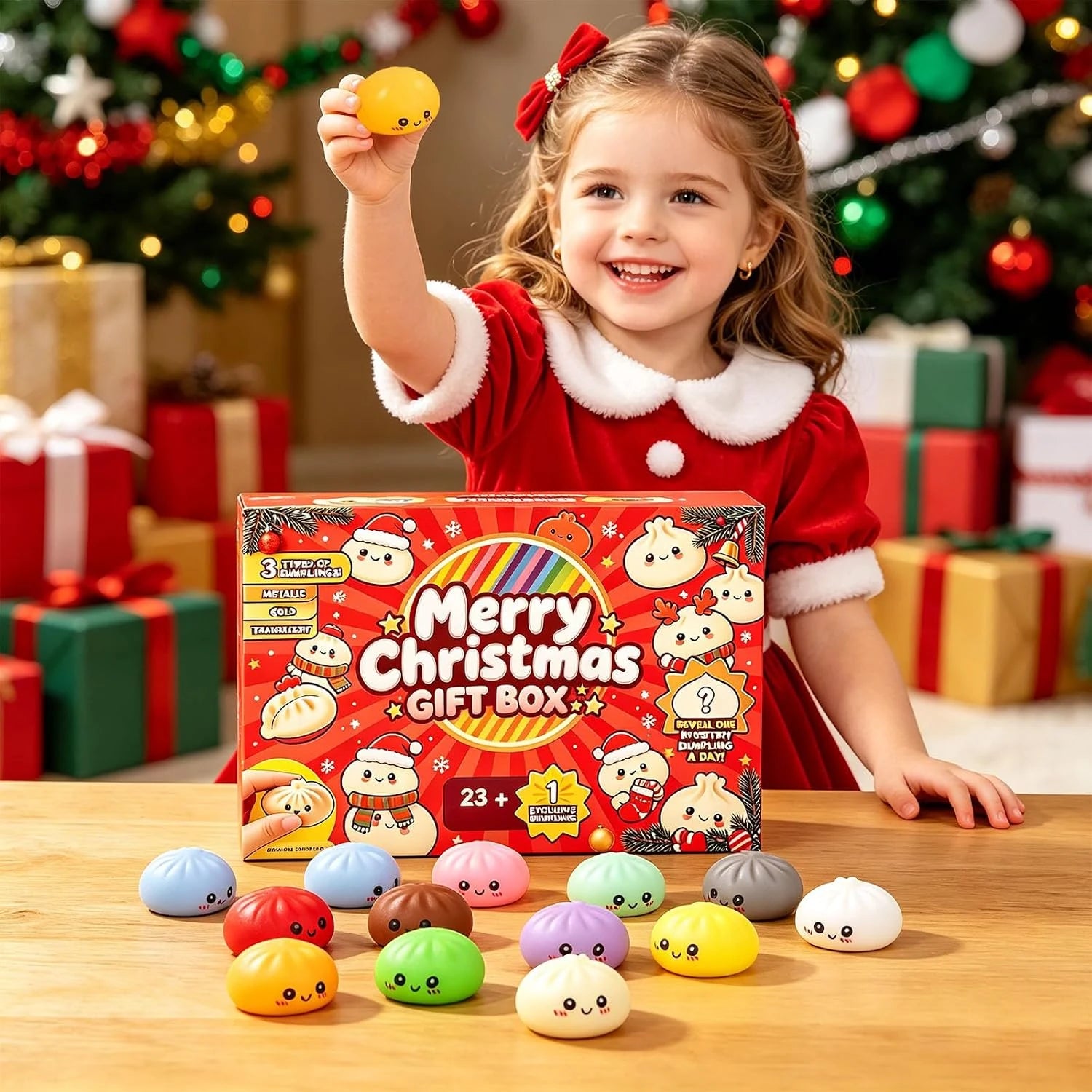 2026 Christmas Mini Dumpling Squishy Advent Calendar - 24 Days