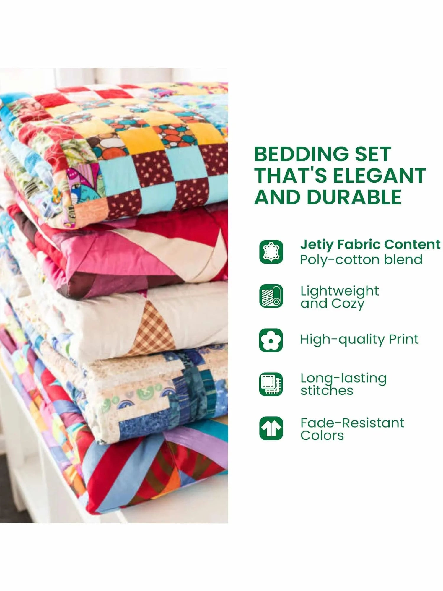 Heritage Patch 3-piece quilted bedding set