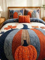 Patchwork Pumpkin 3‐Piece Quilted Bedding Set
