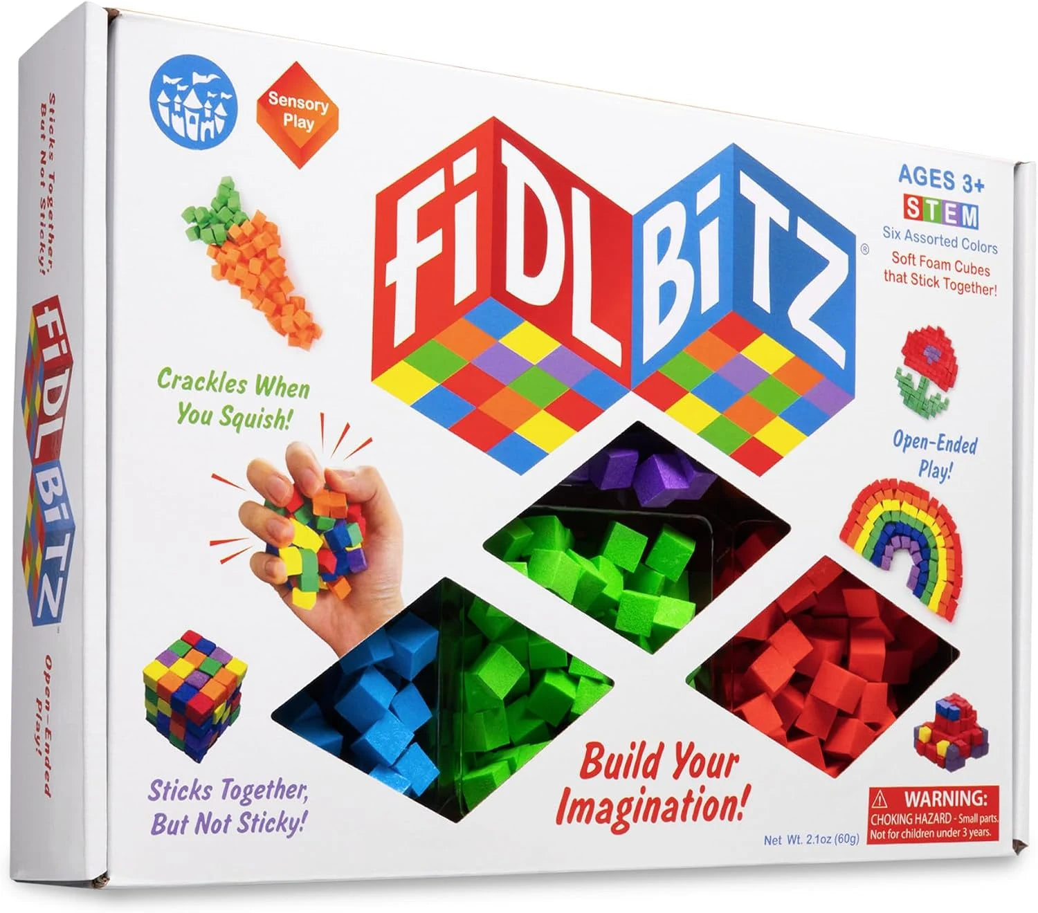 Color Stick-Together Sensory Foam Cubes - Deluxe Set