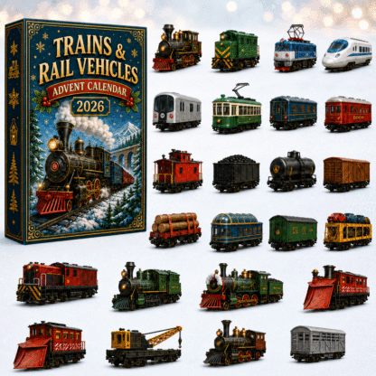 ⏰Christmas Early Bird 50% OFF-🎄🚂Trains & Rail Vehicles Advent Calendar 2026 – 24 Railway Surprises