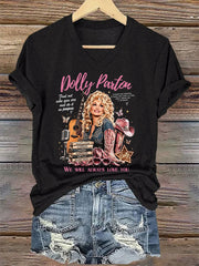 V-Neck Retro Find Out Who You Are And Do It On Purpose A Little Bit Country, A Little Bit Rock 'N' Roll, And A Whole Lot Of Heart. We Will Always Love You Print T-Shirt
