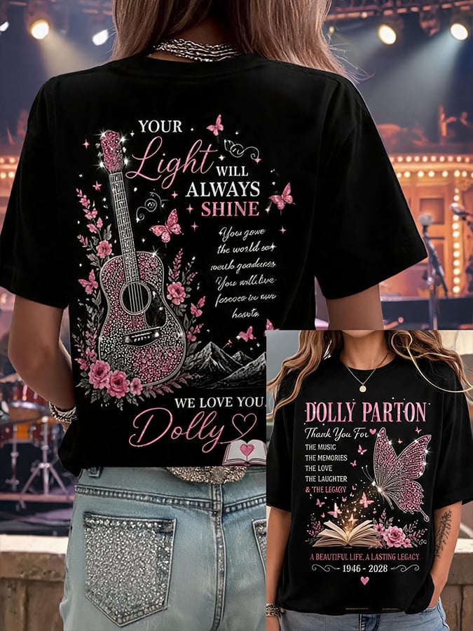 Women'S Country Cowgirl Dolly Commemorative Print T-Shirt