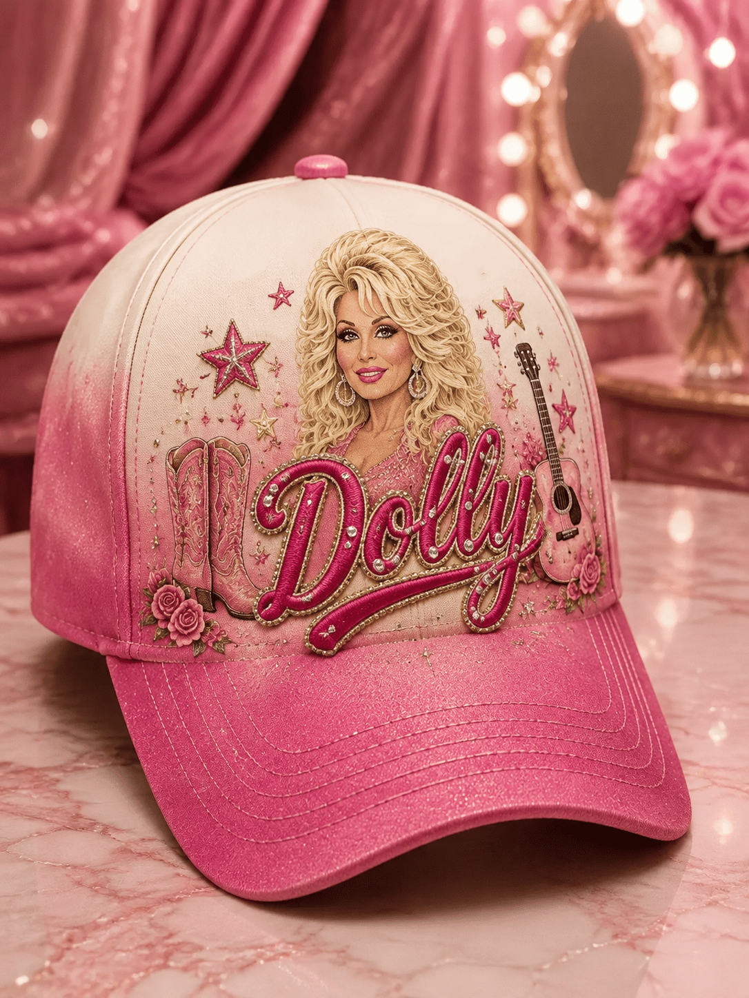 Tribute to Country Music Legend Dolly Parton Printed Hat