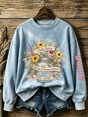 Women's Country Music Legend Tribute Print Casual Sweatshirt