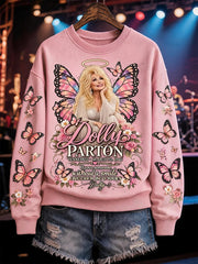 Women's Country Music Legend Tribute Print Casual Sweatshirt