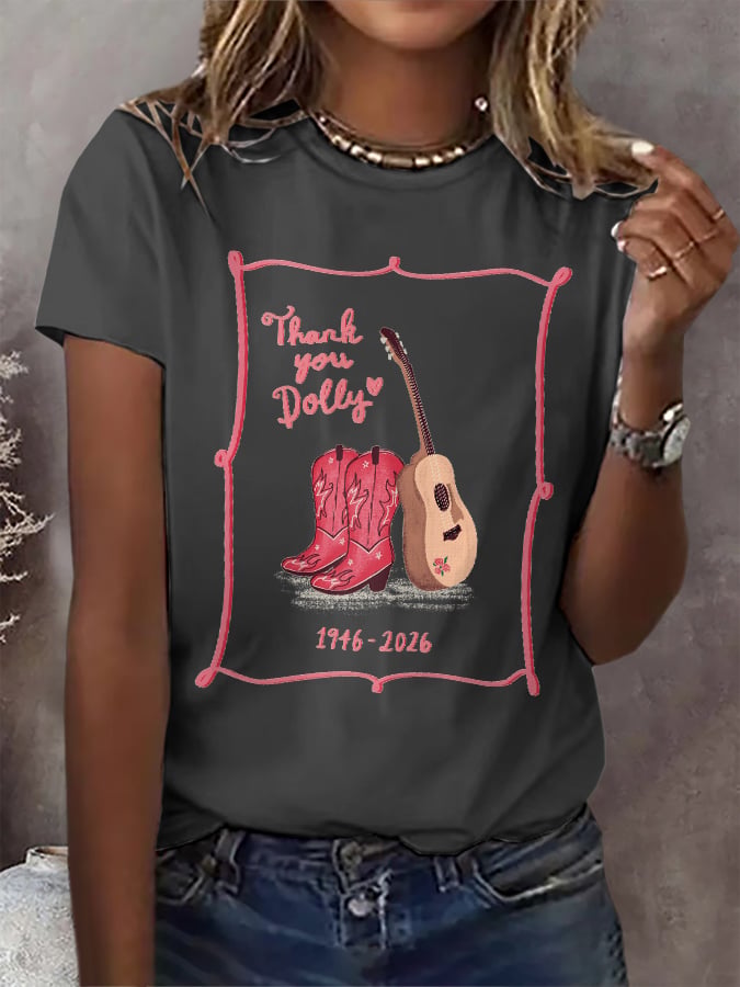 Retro Thank You Dolly Print T-Shirt