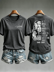 Women's  Vintage Signature Graphic Memorial Print T-Shirt