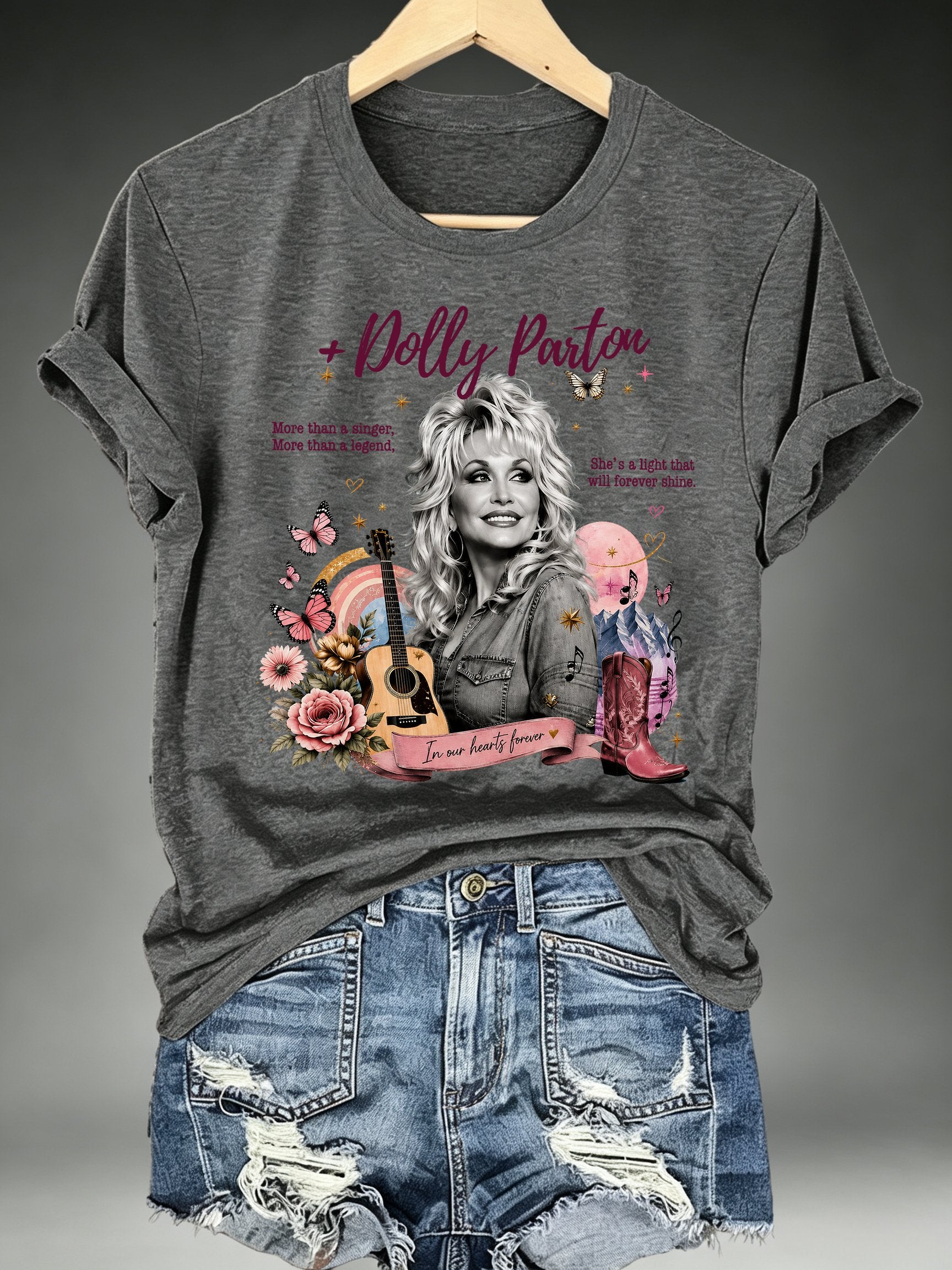 Women's Vintage Country Music Tribute Parton Tour T-Shirt
