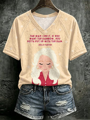 V Neck Retro The Way I See It, If You Want The Rainbow, You Gotta Put Up With The Rain Print T-Shirt