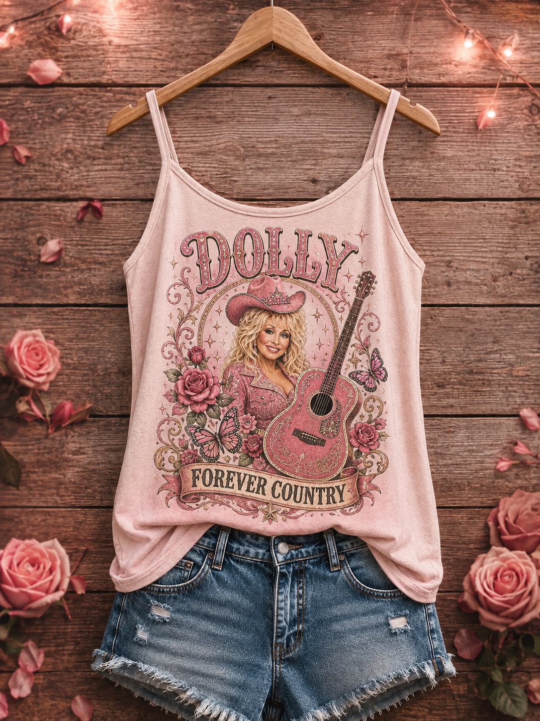 Women’s Printed Tank Top, Tribute to Country Music Legend Dolly Parton