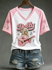 Women'S Country Cowgirl Dolly Commemorative Print T-Shirt
