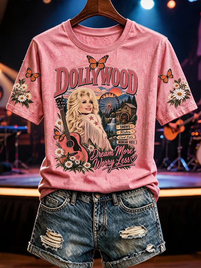 Women'S Country Cowgirl Dolly Commemorative Print T-Shirt