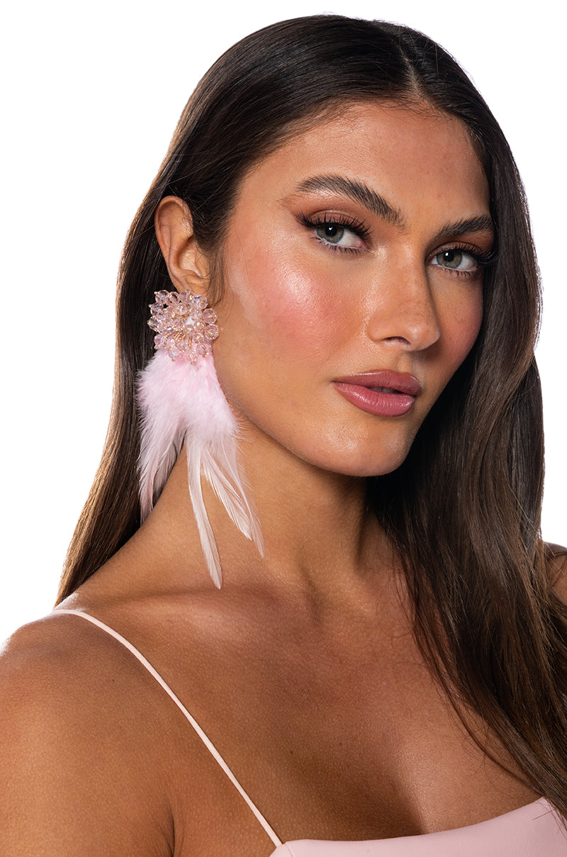 FEATHER ME STATEMENT EARRING