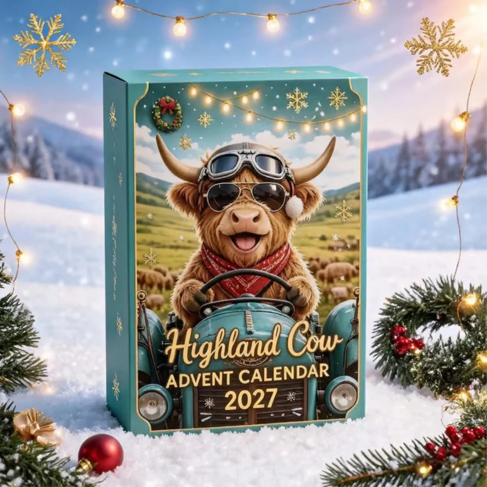 2027 Highland Cow Advent Calendar - 24-Day Countdown with Collectible Figurines