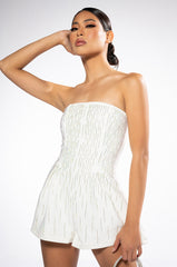 FIFTH AVE FLARE RHINESTONE ROMPER
