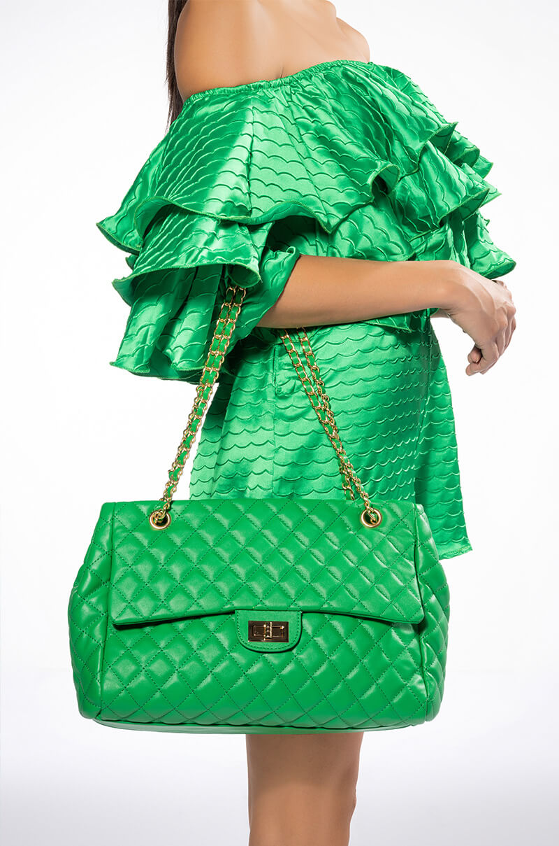 FOUR LEAF CLOVER QUILTED PURSE
