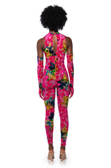 GINA SLEEVELESS JUMPSUIT WITH GLOVES