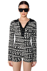 IT'S ALL WAVY KNIT ROMPER