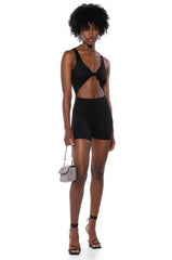 KNOT YOUR GIRL CLASSIC ROMPER IN BLACK
