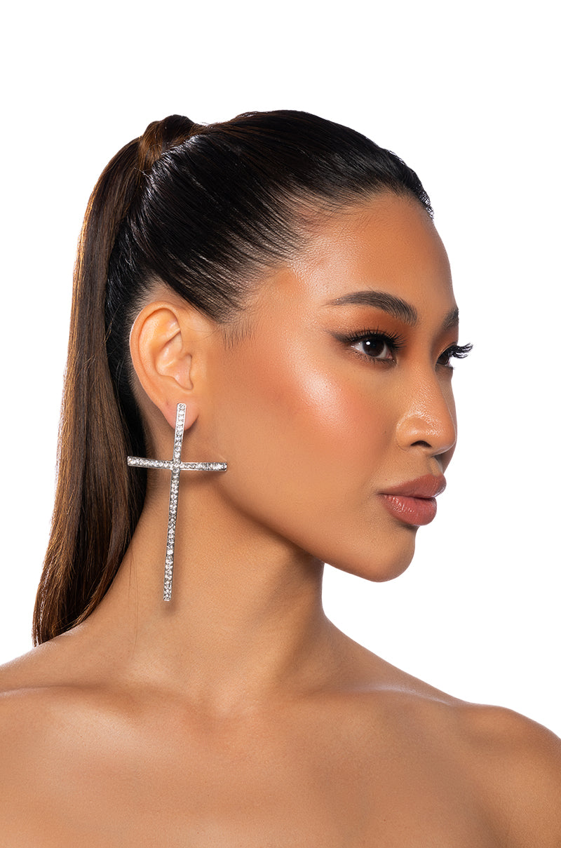 LOVER NOT A FIGHTER EMBELLISHED EARRINGS