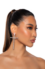 LOVER NOT A FIGHTER EMBELLISHED EARRINGS